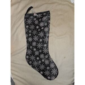 18" Snowflakes on Blue Satin Christmas Stocking by Holiday Time
